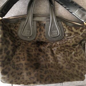 Givenchy used Calf Hair Ponyhair Nightingale Shoulder Bag Leopard Animal sprint